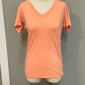 PINK Victoria's Secret Peach V-Neck Short Sleeve Tee